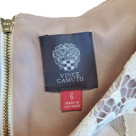 Vince Camuto Ivory Lace‎ dress, nude lining. Size 6. NWOT. - Picture 4 of 4
